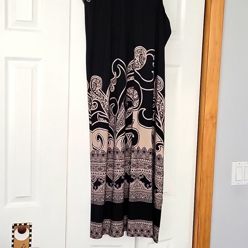 Susan graver elastic waste maxi skirt size large